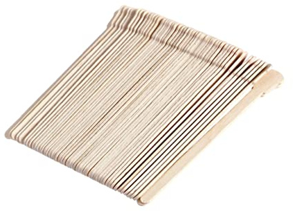 SKISUNO 50pezzi Spatole in Legno Usa e Getta Con Estremità Arrotondate Stick Depilatori Per Cera Calda e Strisce Per Uso Professionale e Domestico Senza Irritazioni