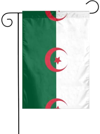 GGNKDL Drapeau de l'Algérie - Décoration de cour extérieure - Convient pour toutes les saisons - 30,5 x 45,7 cm