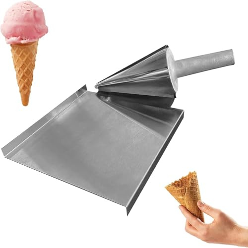 Waffle Cone Roller and Shaper Tool, Cast Aluminum Nonstick Mold for Smooth, Clear Texture Cones, Ideal for Home Kitchen and Bakeries