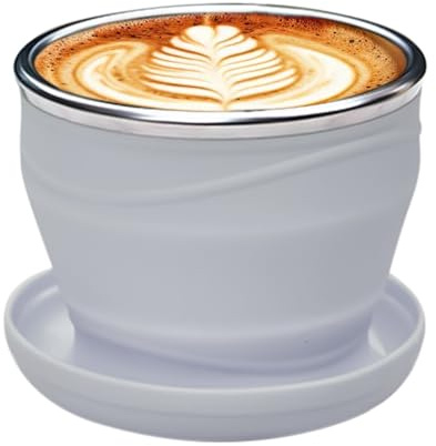 Bkljkf Vaso plegable | Vaso de camping de 180 ml con tapa y correa – Vaso portátil para camping al aire libre coche cocina