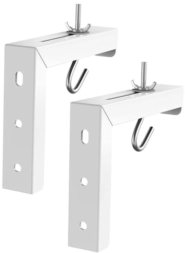 CLISPEED Adjustable Wall Mount Bracket for Projector Screens Heavy Duty Steel Screen Hanging Hook Multi-function Compatible with Manual and White Finish