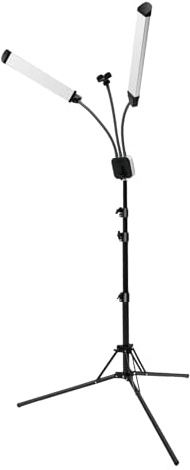 Trípode telescópico estable, lámpara de brazo doble LED, con clip universal para smartphone, 3000 – 6000 K, lámpara LED de doble brazo, lámpara de brazo doble ajustable, para maquillaje, pestañas