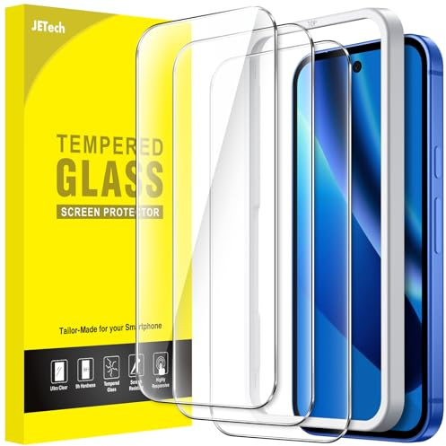 JETech Skärmskydd för Google Pixel 10a, 9H Härdat Glasfilm med Enkelt Installation Verktyg, Fingeravtryck Kompatibel, HD Klar, 3-Pack