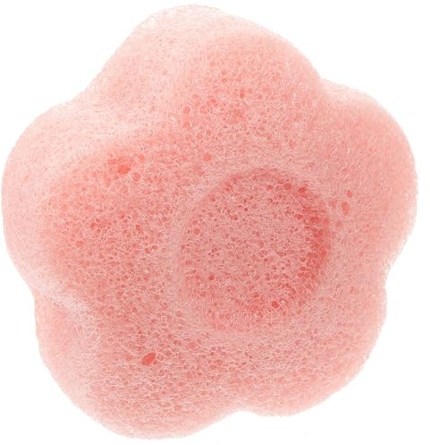 HAKIDZEL Esponja Facial en Forma de Flor Rosa de Material Vegetal Esponjas Limpiadoras Cara y Biodegradable para Tratamientos Faciales Diarios