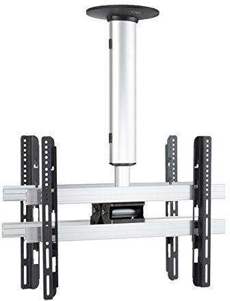 VCM TV Deckenhalterung 62x12x70 cm 2X TVs höhenverstellbar Aluminium | Platzsparende Deckenmontage für Flachbildfernseher - in Wohnzimmer oder Büro - für Technikliebhaber - Mit Kabelführung