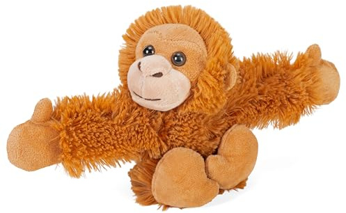 Wild Republic Huggers Orangutan, Kuscheltier für Babys, Schnapparmband mit Druckknopf-Mechanismus, Geschenk für die Babyparty, Ökologisches Spielzeug, Recycling-Füllung, 20 cm