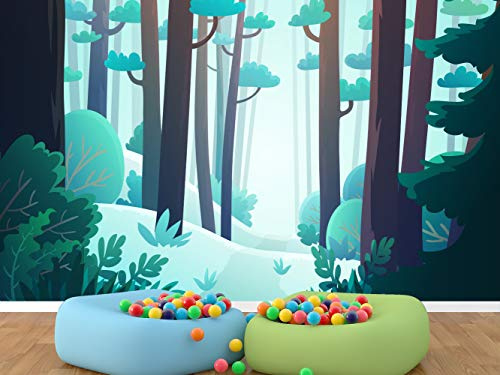 Papel Pintado Para Pared Infantil Bosque | Fotomural para paredes | Mural | Papel Pintado |350 x 250 cm | Decoración comedores, salones, habitaciones