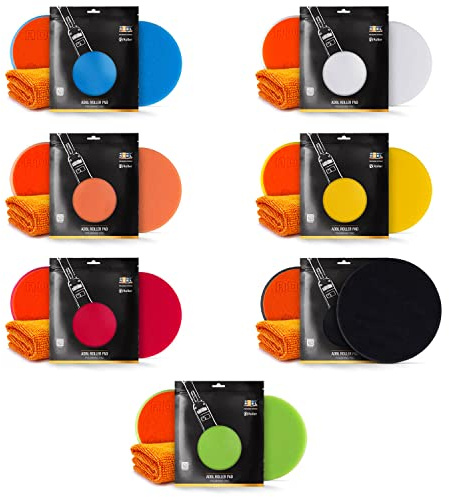 ADBL Polierpad Polierteller Polierschwamm mit Klettverschluss Profiqualität Ø 125mm (Schwarz/Finish)