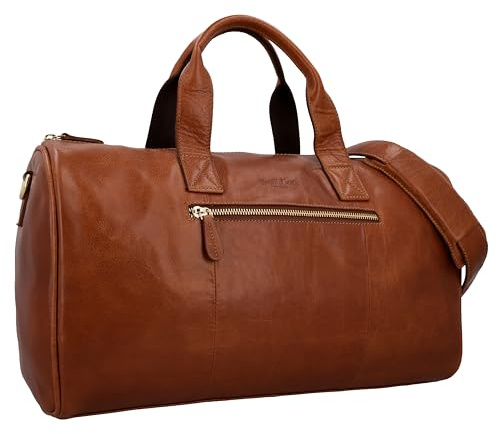 Gusti Leder Weekender Herren Leder – Elegante Reisetasche Damen und Herren aus Echtleder mit abnehmbarem Schulterriemen Vintage Weekender Ideal als Handgepäck und Sporttasche