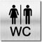 WC Schild Selbstklebend Damen Herren UV Druck 12 x 12cm - 3mm Aluverbund - Made in Germany Art.Nr. 2000