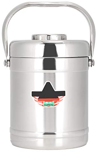 Atyhao 1.8L Thermal Food Flask, Straight Shape Lunch Box Jar Stainless Steel Double Wall Vacuum Insulated Lunch Box Hot Food Container for Soup Lunch