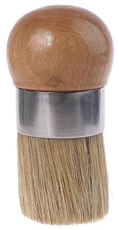 Farbroller Runde und Spitze Kreidefarbe Wachsbürste Holzgriff Borstenbürsten Möbelfarbe Pinsel (2pcs / Set) (Color : 1PC)