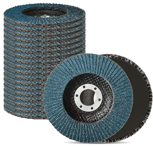 GOYADA 20 Stück Fächerscheibe 115mm x 22mm Korn 80, Fächerscheiben 115 Metall, Schleifscheiben 115mm Winkelschleifer von Entgraten, Polieren, Rost, Finish