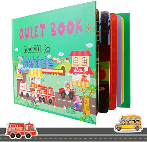 XiYee Montessori Quiet Book, aktiv, lehrreich, sensorisches Puzzle, Feinmotorik, Lernspielzeug (Verkehr) für Kinder von 2 bis 6 Jahren