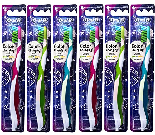 Oral-B Pro-Health Junior CrossAction Galaxy Toothbrush, Ages 6+, Soft - Pack of 6