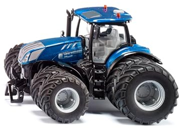 Siku 6738, Trattore New Holland T7.315, 1:32, Blu, Metallo,Plastica, Telecomandato, Controllo tramite App con Bluetooth, Con Pneumatici Doppi Rimovibili, Senza Telecomando