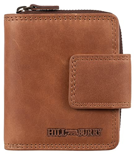 Hill Burry Geldbörse - Unisex | Echtes Leder | Robuste Verarbeitung und hervorragendes Handling | Professionelles Portemonnaie | Viele Fächer 5026 Brown