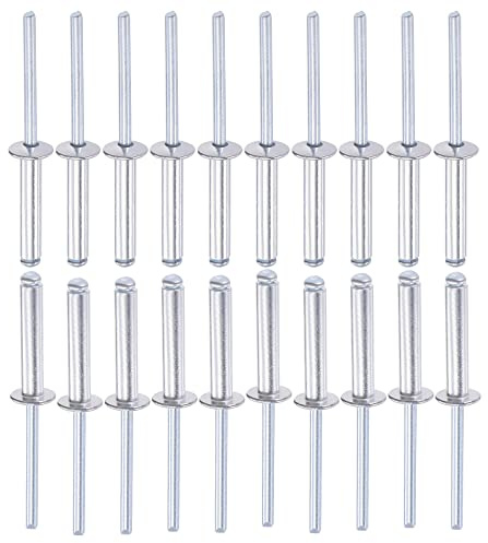 DTGN 5mm x 25mm (DXL) Blind Rivets - 60Pack - Good for Machinery Joining - Aluminum Dome Open End Rivet