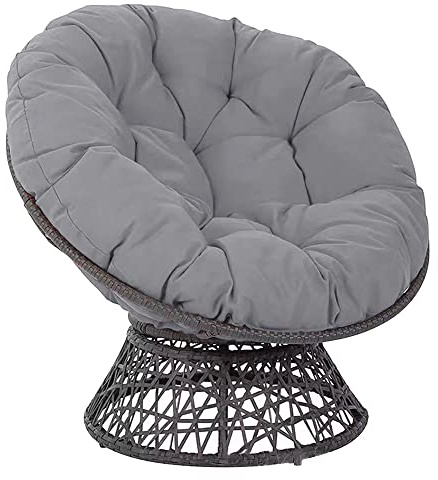 Morbuy Papasansessel Kissen Sitzauflage, Spritzwassergeschützt Rundes Dicke Stuhlkissen Bequem & Weich Sitzkissen Hängesessel für Indoor Outdoor Garten Stuhlauflage (130x130CM,Grau)