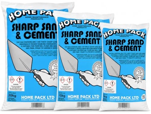 Home Pack Sharp Sand & Cement Ready To Use Multi-Use Mixed Dry Mortar Ideal for Patching Rendering Brick Laying and General Repairs Suitable For Internal & External (10)