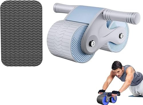 WatSKY Automatisches Rückprall-Ab-Roller-Rad-Set, Heim-Bauchmuskel-Übungsrollen, Krafttraining, Bauch-Roller für Anfänger und Kerntraining
