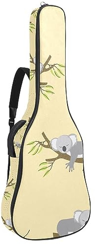 Eslifey Akustikgitarre Tasche Panda Flying Sky Bunte Luftballons Wolken Rosa Muster Verstellbarer Schultergurt Gitarrentasche Gigbag 40 41 42 Zoll, Farbe 4, 42.9x16.9x4.7 in