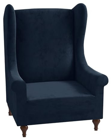 DEZYPZAM Ohrensessel Überzug, Sesselhusse, Stretch Tiger Stuhlbezug, Sesselhusse Elastisch, Sesselhusse Elastisch Stretch Husse für Ohrensessel (Navy Blau)