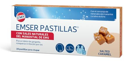 EMSER PASTILLAS | Sales Naturales | Manantial de EMS | 30 pastillas | Dolor garganta e irritación por tos | Salted Caramel