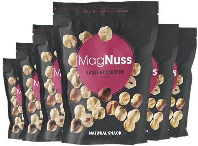 MagNuss Haselnusskerne | Schonend geröstet | 6x 200g-Packung | Hochwertiger Genuss voller Nährstoffe | Frisch verpackt