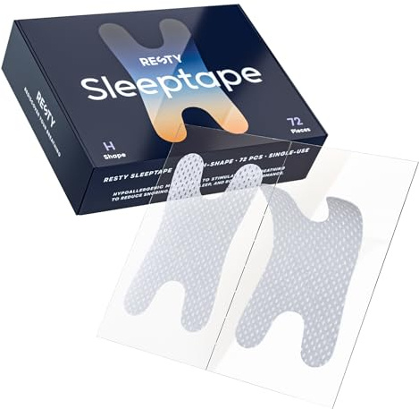 Resty® H-Shape Sleeptape Mundpflaster - 72 Stück, Anti Schnarch Mouth Tape Für Besser Schlafen, Nasenatmung, Schnarchstopper Hilfsmittel Gegen Schnarchen