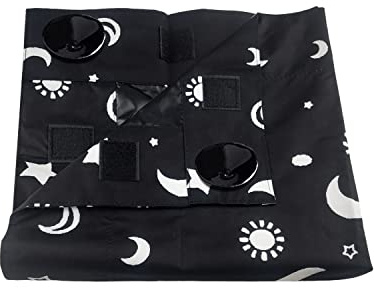 tuare Portable Blackout Blind with Suction Cups, Adjustable Temporary Blackout Blinds, Stick-On Blackout Blinds for Windows, Travel-Friendly, Lightweight for Bedroom, Living Room, 130x99cm