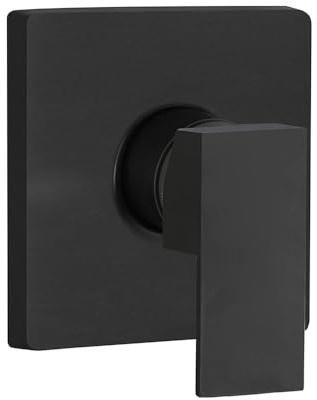 Miscelatore doccia incasso nero opaco in ottone, design squadrato con leva monocomando con installazione con corpo a muro, KUBO