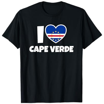 I Love Cape Verde with Flag and Heart T-Shirt