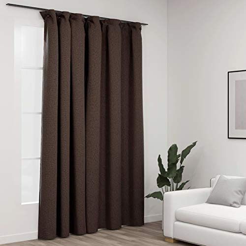LAPOOH Tenda Oscurante Effetto Lino con Ganci Talpa 290x245 cm,Tenda Oscurante da Esterno,Tenda Oscurante Moderne-321207