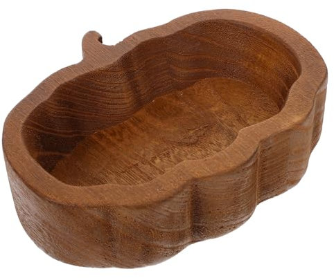 Luxshiny Cuenco para Servir En Forma De Calabaza Platos Hondos De Madera Plato para Postres Dulces Ensalada De Frutas Bandejas para Servir Platos para Aperitivos Soporte para Joyas para