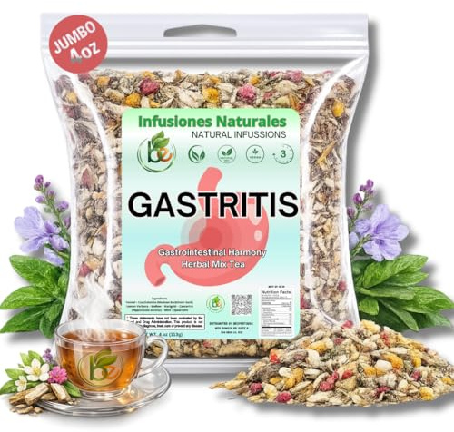 Gastritis-BYE Herbal Tea – 100% Natural Herbal Infusion – Compuesto de Hierbas Naturales – 4 oz – Herbal Mixture for Digestive Comfort – Té para Bienestar Estomacal – Non-GMO | No Cafeína