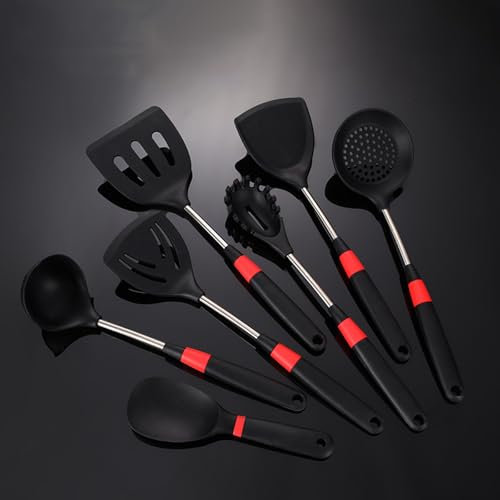 Tousiyra 8 Piezas Juego De Utensilios De Cocina De Silicona | Utensilios De Cocina De Silicona Resistente Al Calor con Cubo para Guardar Utensilios De Cocina Antiadherentes