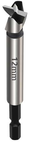 Vearter Mèche Forstner de 12 mm, multi-dents en acier à haute teneur en carbone avec tige hexagonale, foret perforé pour bois, bois massif, MDF, plastique, panneaux de particules, contreplaqué