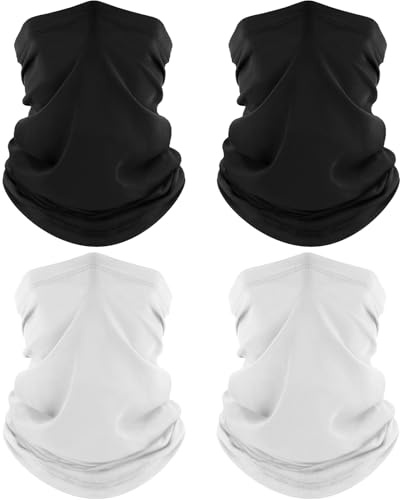 ROXUN 4 Stück Schlauchschal Atmungsaktive multifunktionstuch Gesichtsmaske | Ideal zum Wandern, Atmungsaktiv kühlendes Material, UV Wind Staub Schutz, 95% Polyester 5% Elastan
