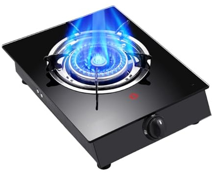 Cuisinière À Gaz À Un Seul Brûleur, Cuisinière À Gaz À Couvercle En Cuivre Et Verre Avec Fonction De Protection Contre L'extinction Élevée, For Le Talonnage