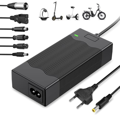 42V 2A E-Scooter Ladegerät Mit 6 Steckern, Kompatibel Mit Xiaomi, Ninebot, Hoverboards Und E-Bikes. Hoverboard Ladekabel, Netzteil Adapter für 36V Lithium Batterie Akku Elektroroller