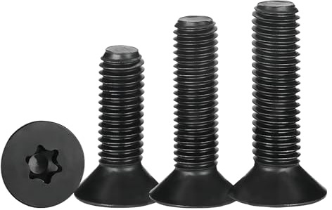 Qrity 50 Piezas Tornillos de Cabeza Avellanada, M2 x 3mm Torx Tornillos, Tornillos de Máquina, Tornillos Cabeza Plana Tornillo de Acero Al Carbono