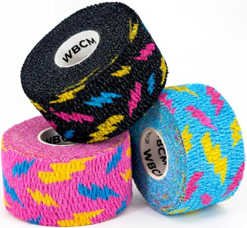 WARM BODY COLD MIND 1,5” Premium lyfttumme för tyngdlyftning - krokgrepp för styrkelyft, styrke- och crossträning, marklyft, tyngdlyftning, atletisk fingerlindning (Mix Thunder, 3 Rullar)