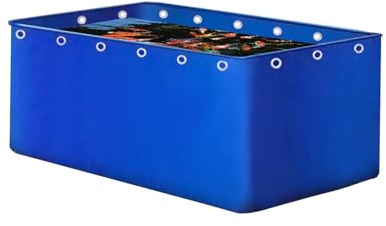 Lona para estanque de peces, tanque de retención temporal de 2 x 2 m, para peces de agua salada y cangrejos de río, solución de almacenamiento de agua al aire libre, 1,5 m de alto