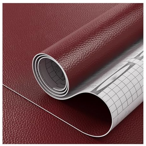 Kunstleder Selbstklebend Weinrotes Reparatur-Flickenset Aus Kunstleder, Lederflicken Für Möbel, Sofas, Stühle, Autositze Neu Polstern(200X60cm)