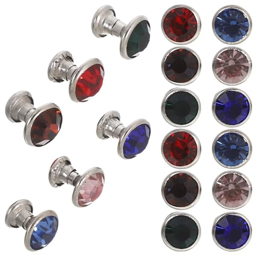 SUPVOX 120 Pezzi Rivetti di Cristallo da 8 Mm Strass Multicolore, Borchie per Artigianato in Pelle Fai da Te, Accessori Decorativi per Borse Scarpe Cinture e Abbigliamento Colore Casuale