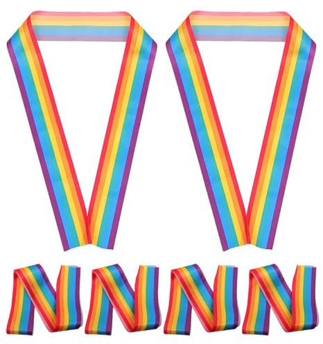 6 Pièces Écharpes D'épaule Lgbt Arc-en-ciel, Accessoires de Fête Unisexes en Tissu Léger, Taille Unique, Décoration pour Défilés, Événements et Célébrations Pride Plusieurs styles