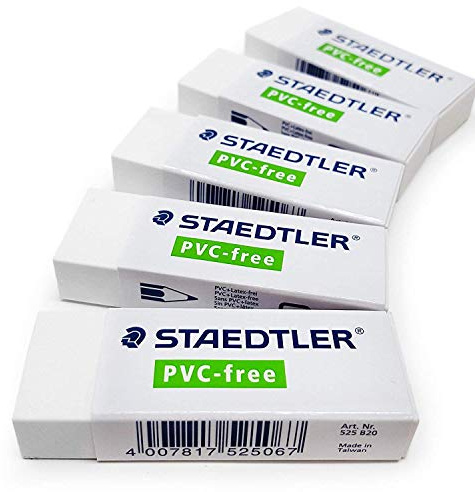 5 x Staedtler Radiergummi PVC/Latex frei PREMIUM QUALITÄT 525 B20