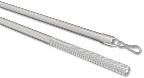 Interdeco Schleuderstab/Gardinenstab (1 Stück) Silbergrau aus Aluminium für Gardinen/Vorhänge, Simply, 100 cm