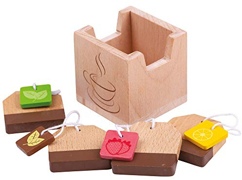 BigJigs Jouets Jeux de rôles thé en Bois Sacs - Cuisine pour Enfants Accessoires Roleplay Alimentaires